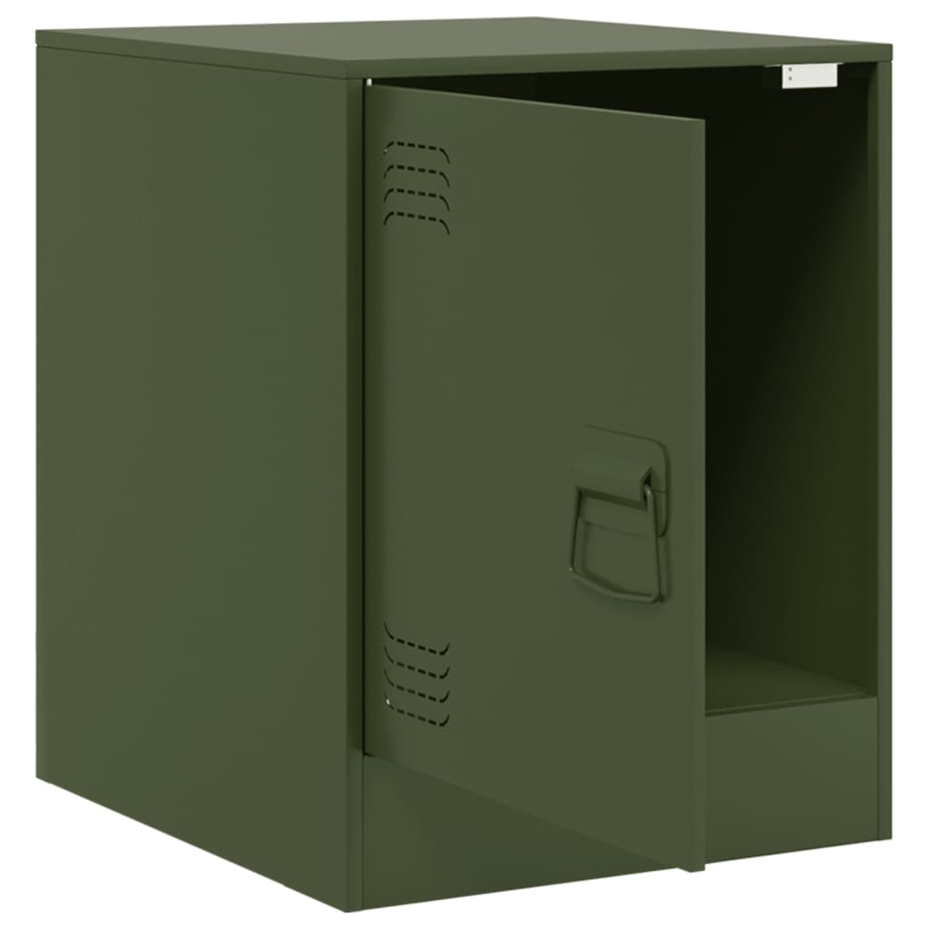 vidaXL Bedside Cabinets 2 pcs Olive Green 34.5x39x44 cm Steel 6