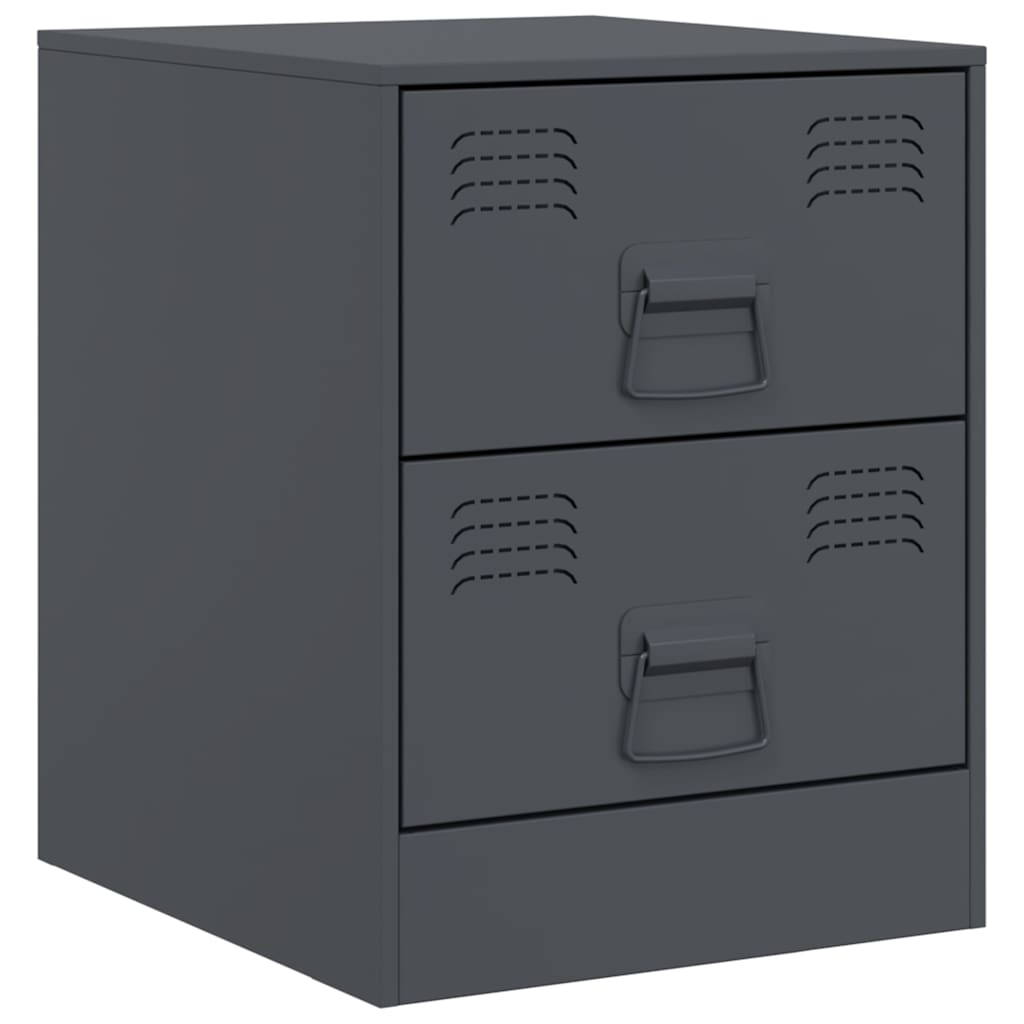 vidaXL Bedside Cabinets 2 pcs Anthracite 34.5x39x44 cm Steel 6