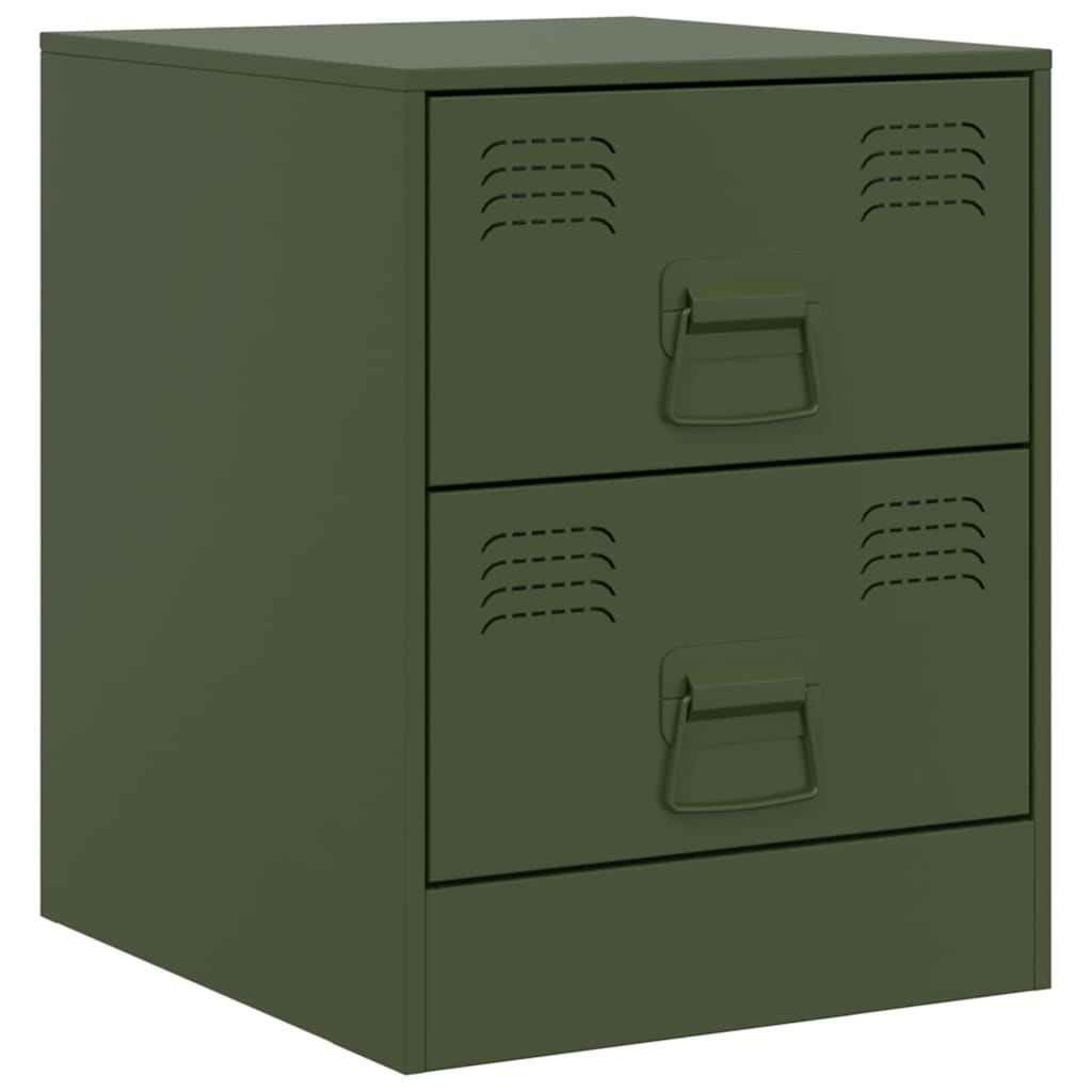 vidaXL Bedside Cabinets 2 pcs Green 34.5x39x44 cm Steel 6