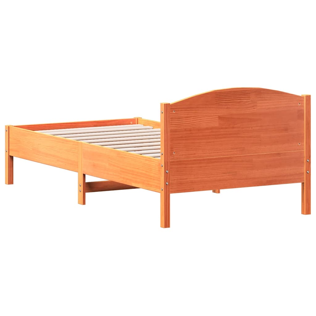 vidaXL Bed Frame | Wax Brown | Solid pine wood | Small Single | Sturdy 6