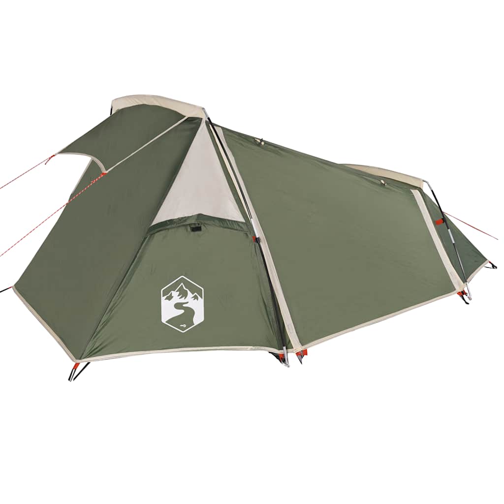 vidaXL Camping Tent Tunnel 2-Person Green Waterproof 6