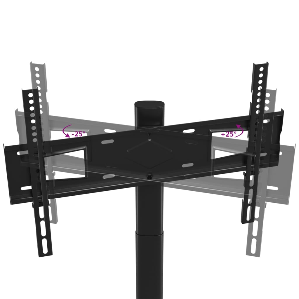 vidaXL Corner TV Stand 1-Tier for 32-65 Inch Black 6