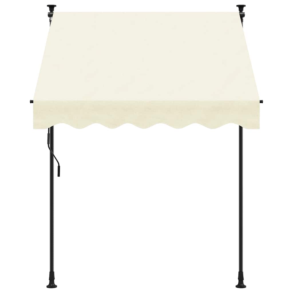 Retractable Awning 100x150 cm Fabric and Steel Anthracite frame Cream 200 cm