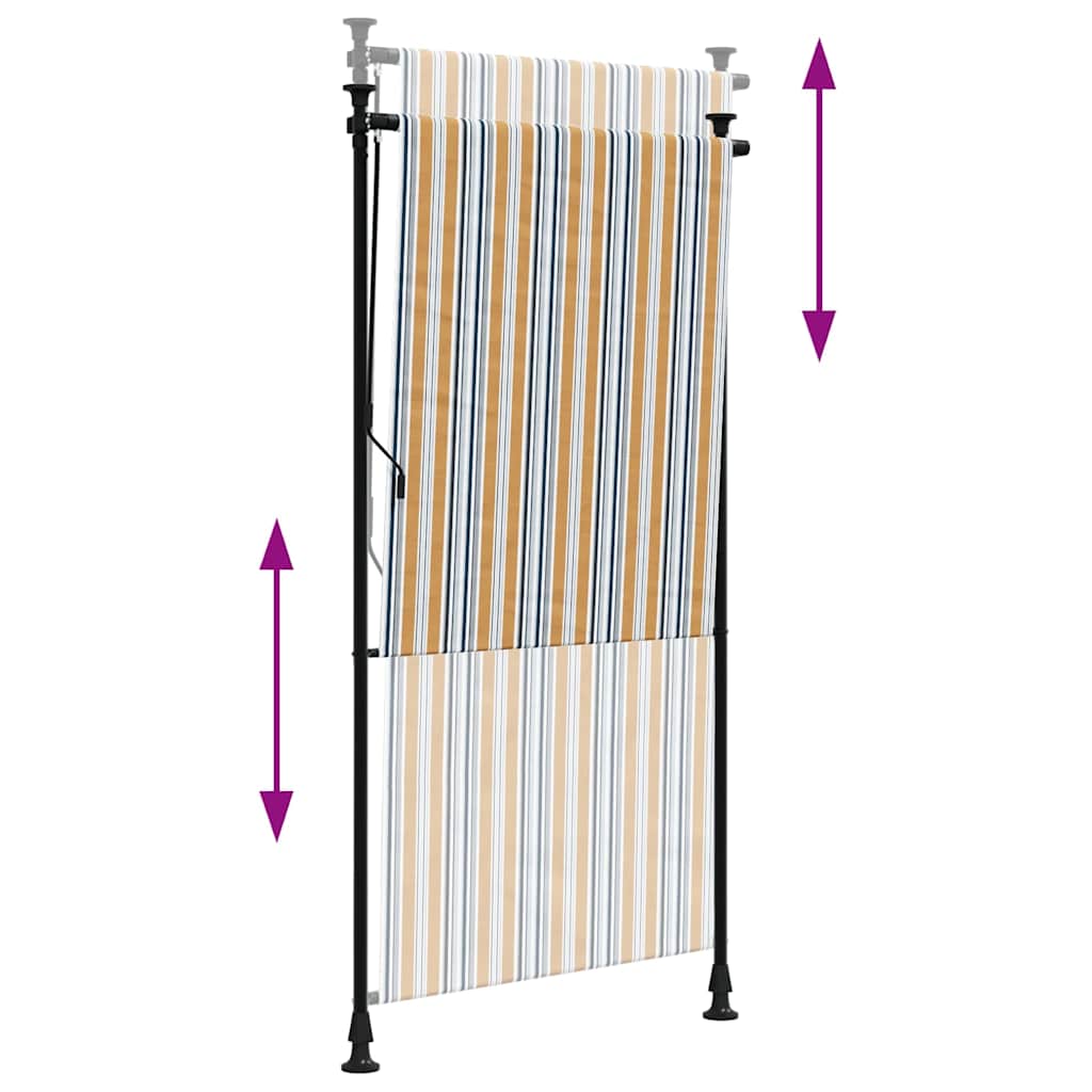 vidaXL Outdoor Roller Blind Yellow and White 100x270 cm Fabric&Steel 6