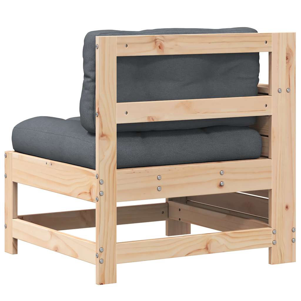 vidaXL Garden Armrest Sofa with Cushion Solid Wood Pine 6