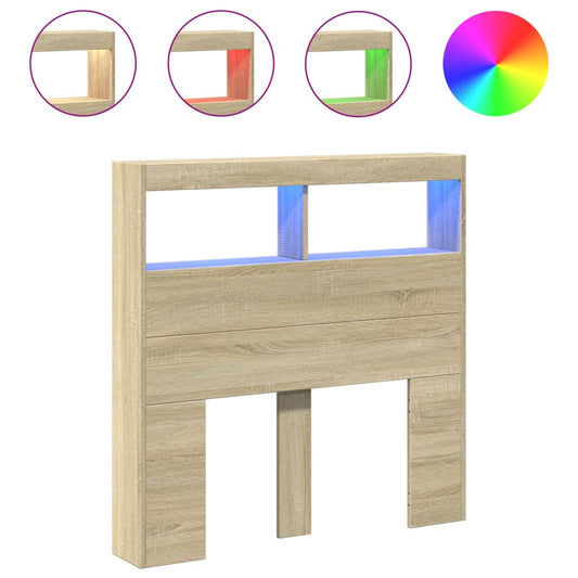 The headboard cabinet showing various LED colour options with a circular colour wheel above