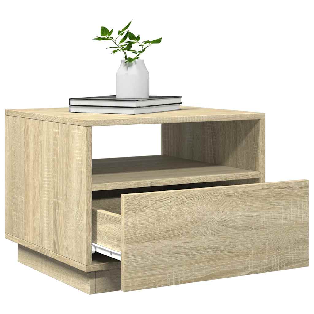 vidaXL Coffee Table with LED Lights Sonoma Oak 50x49x40 cm 6
