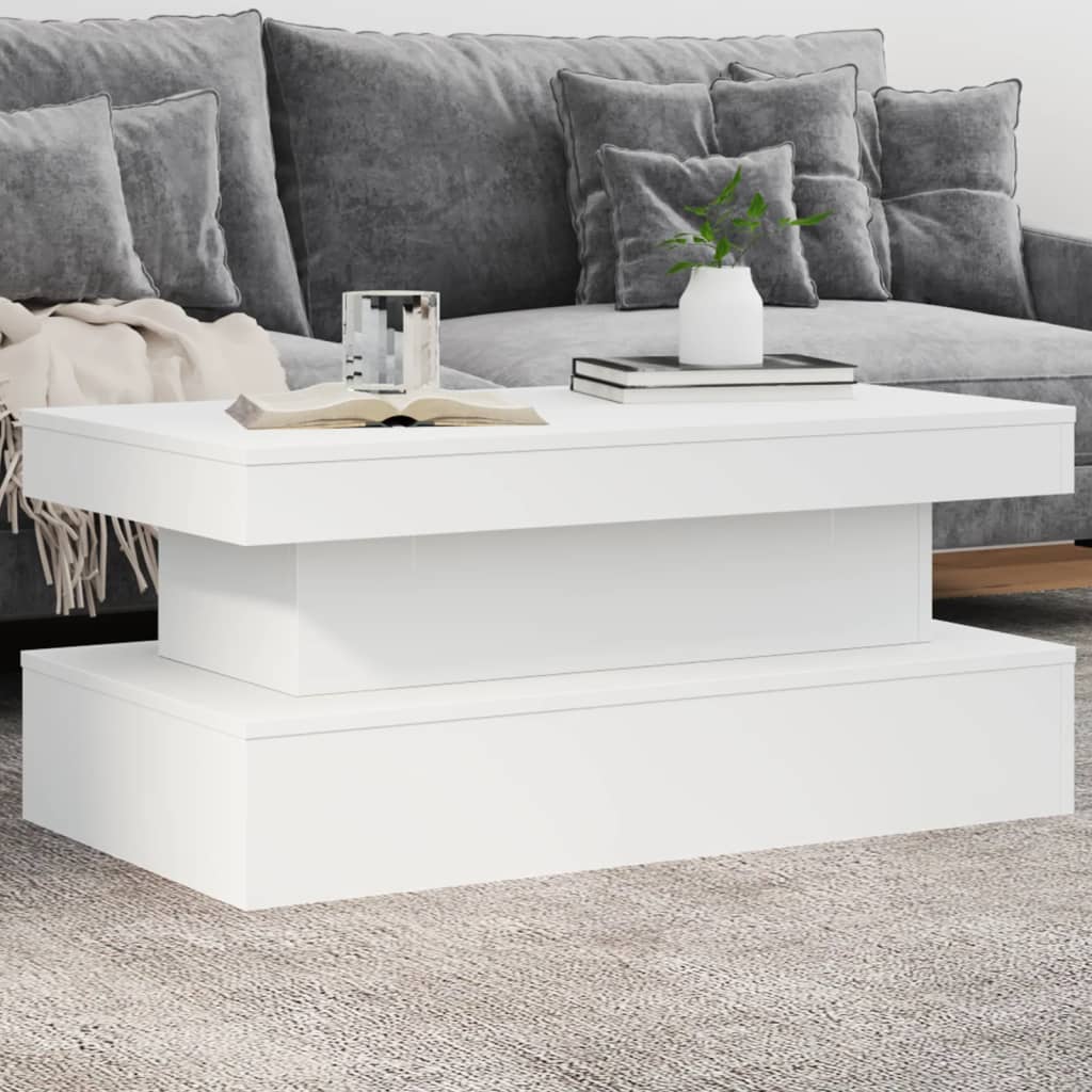 vidaXL Coffee Table with LED Lights 50x50x40 cm