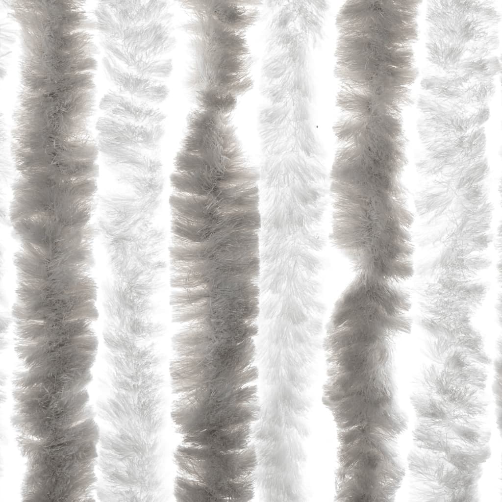 vidaXL Fly Curtain Light Grey and White 90x220 cm Chenille 6