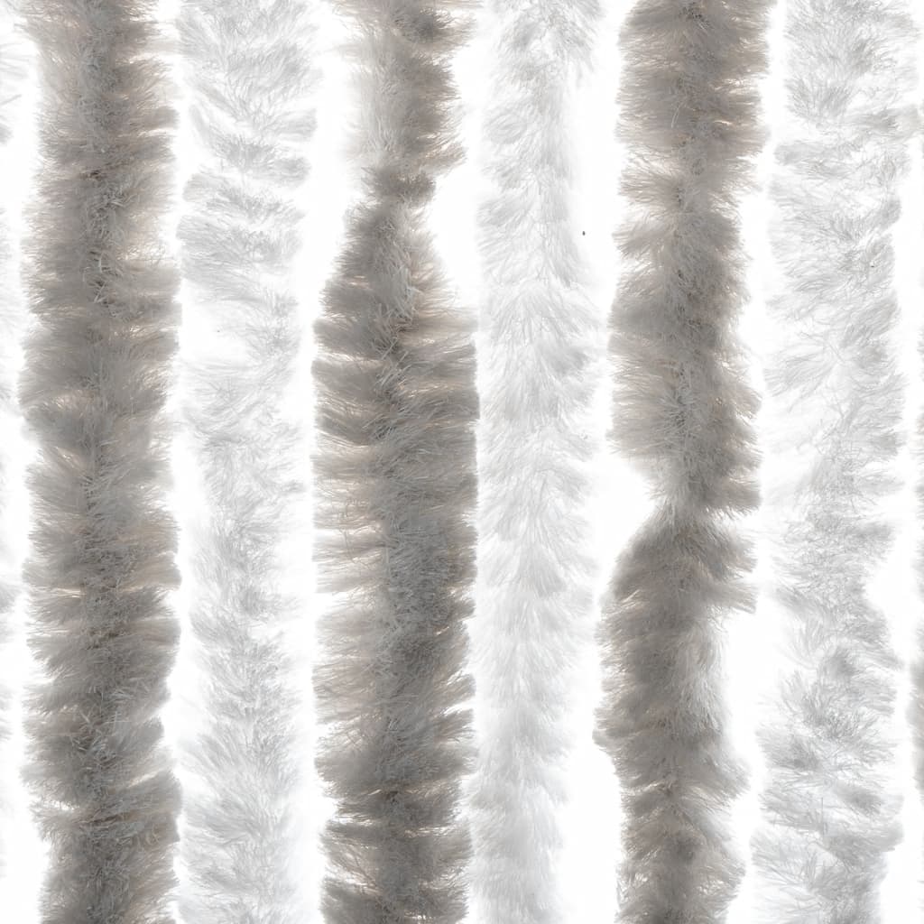 vidaXL Fly Curtain Light Grey and White 100x220 cm Chenille 6