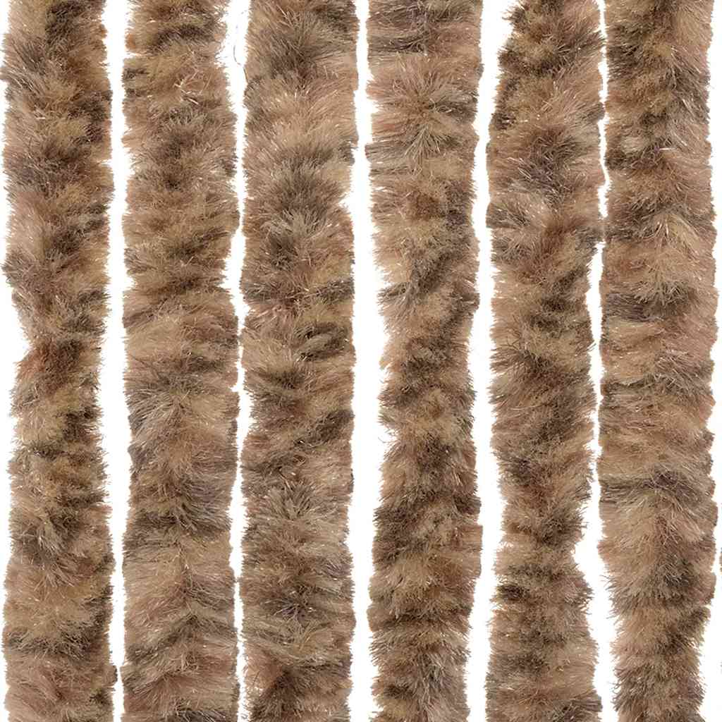 vidaXL Fly Curtain Beige and Dark Brown 90x220 cm Chenille 6