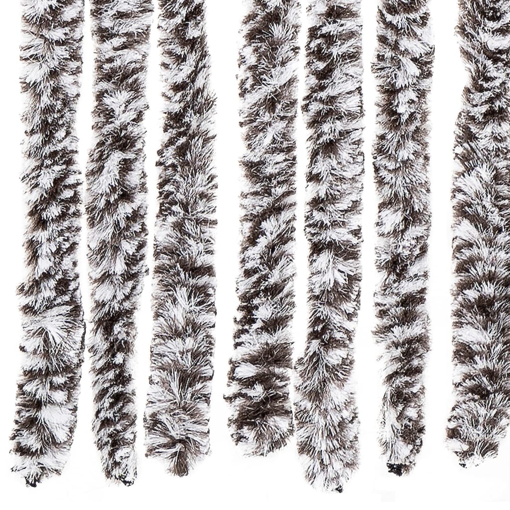 vidaXL Fly Curtain Brown and Beige 100x200 cm Chenille 6