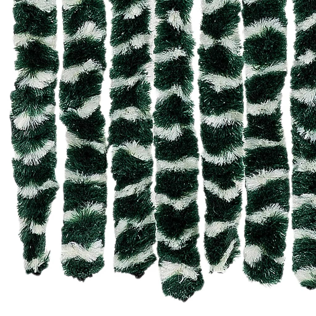 vidaXL Fly Curtain Green and White 100x230 cm Chenille 6