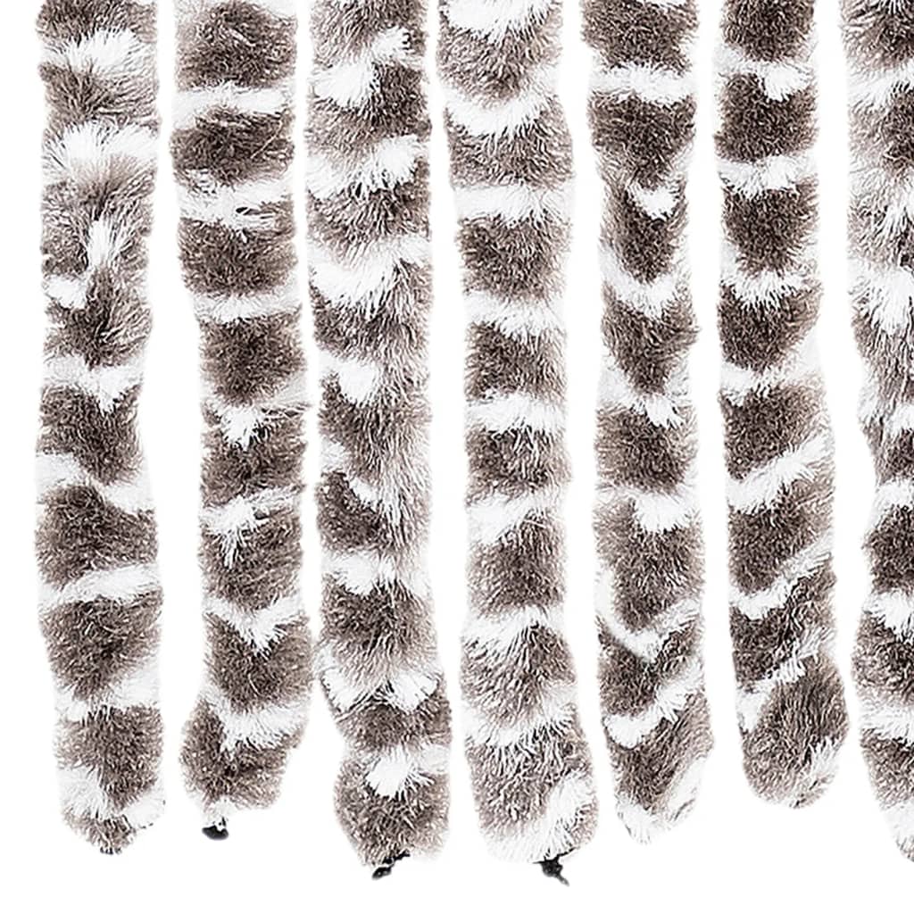 vidaXL Fly Curtain Taupe and White 100x200 cm Chenille 6