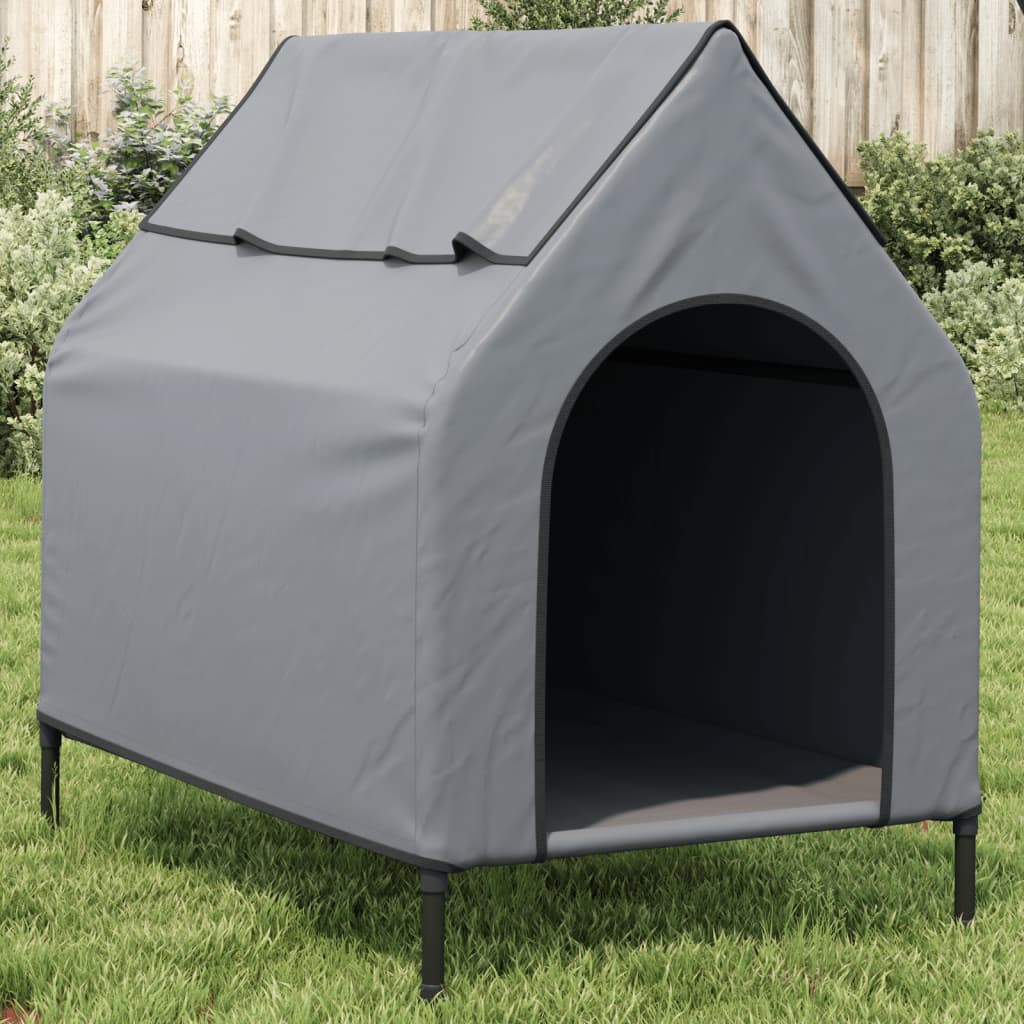 Dog House Oxford Fabric and Steel Light Grey 110 cm 107 cm 75 cm