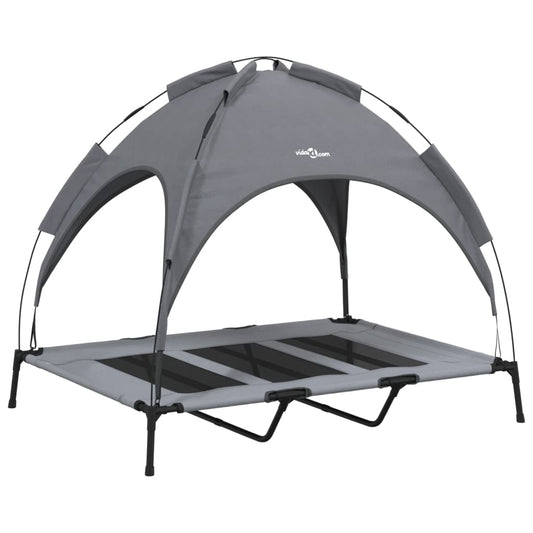 vidaXL Dog Bed with Canopy Anthracite Oxford Fabric and Steel 2