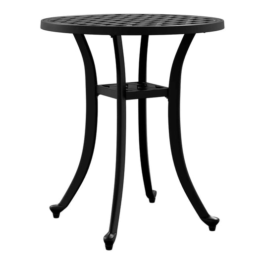 Garden Table Ø48x53 Cast Aluminium Black