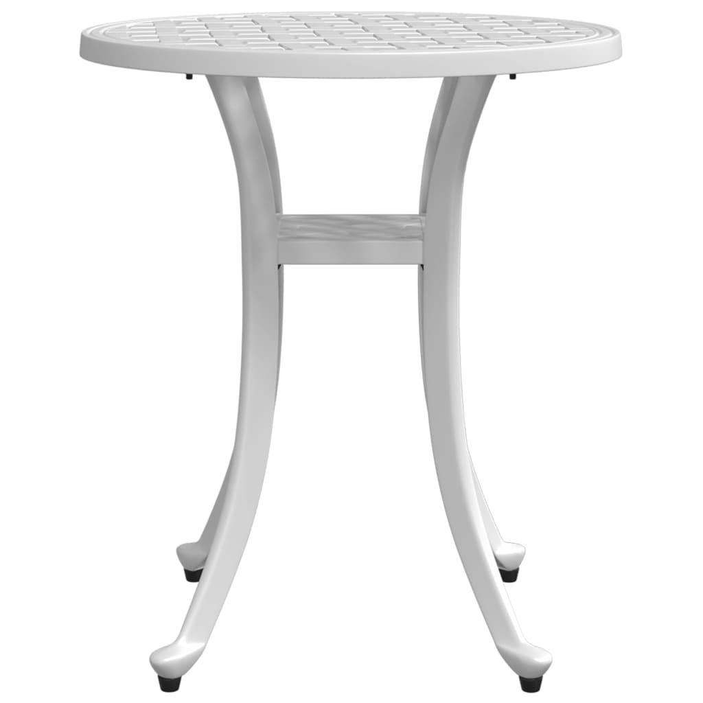 vidaXL Garden Table White Ø48x53 cm Cast Aluminium 6