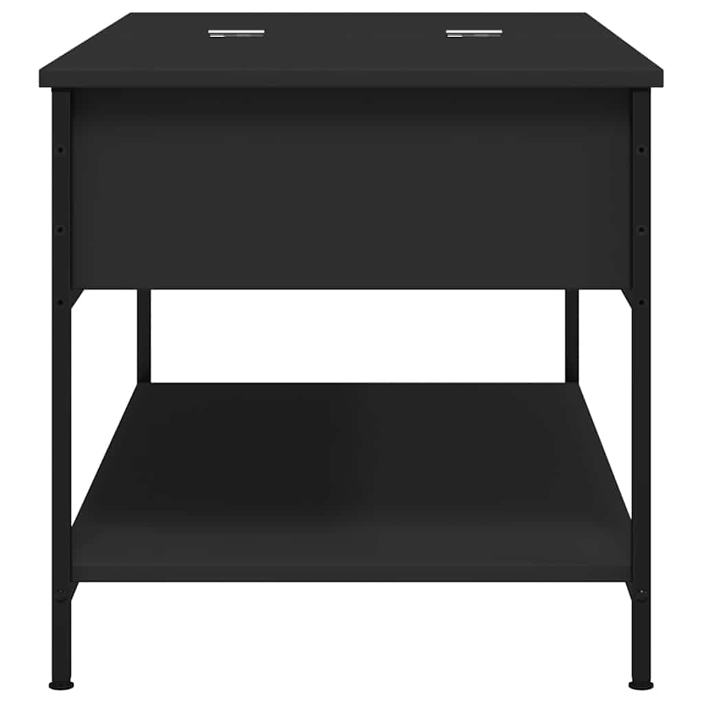 vidaXL Coffee Table Black 100x50x50 cm Engineered Wood and Metal 6