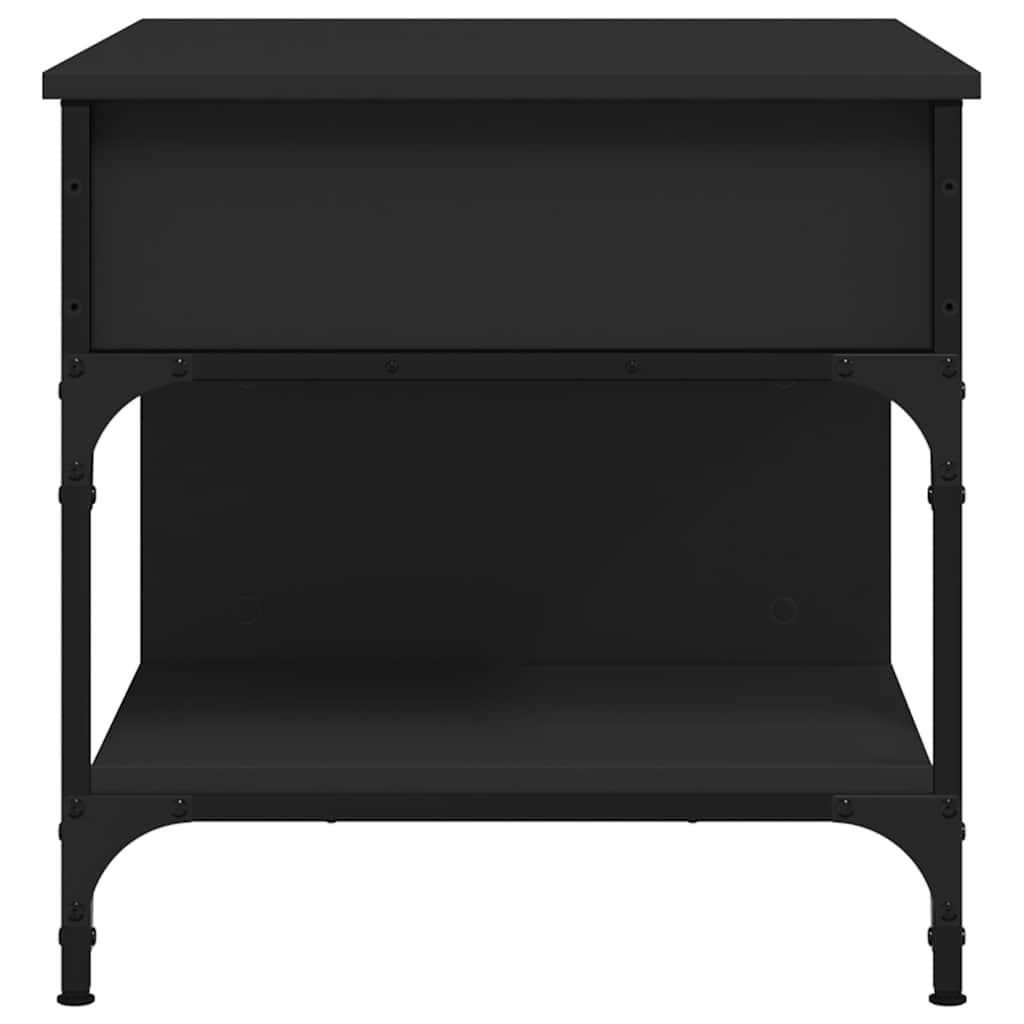 vidaXL Coffee Table Black 70x50x50 cm Engineered Wood and Metal 6