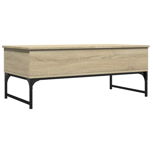 vidaXL Coffee Table Sonoma Oak 100x50x40 cm Engineered Wood and Metal 2
