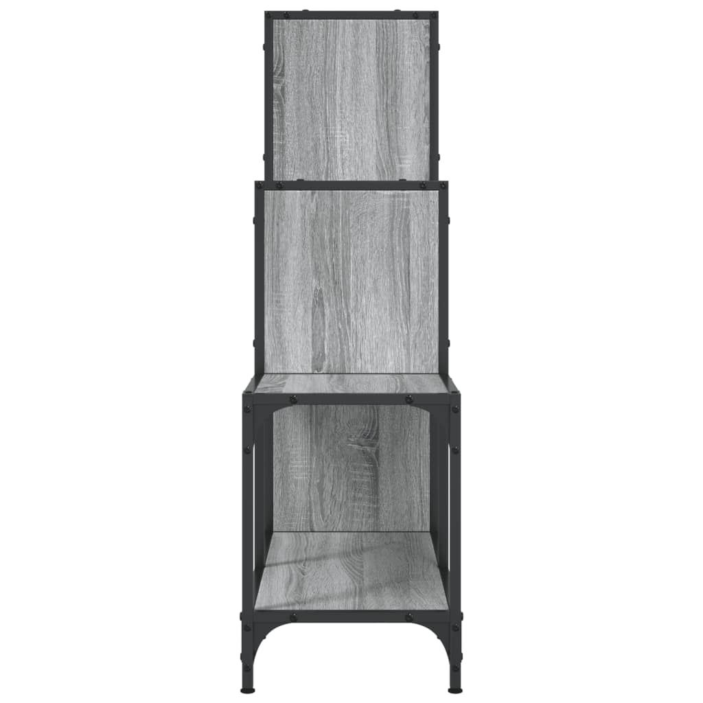 vidaXL Bookcase Grey Sonoma 92x30x102 cm Engineered Wood and Metal 6