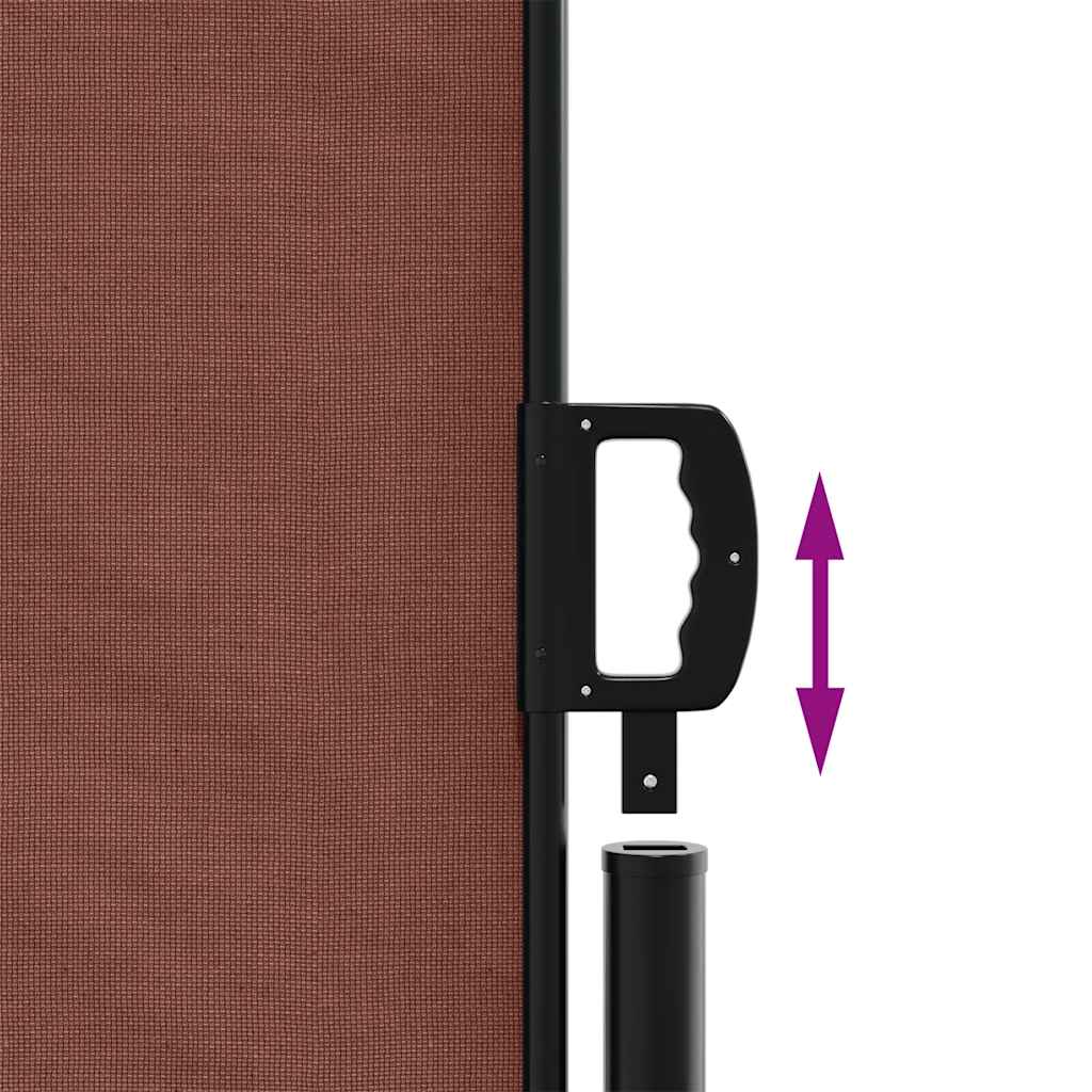 vidaXL Retractable Side Awning Brown 100x300 cm 6