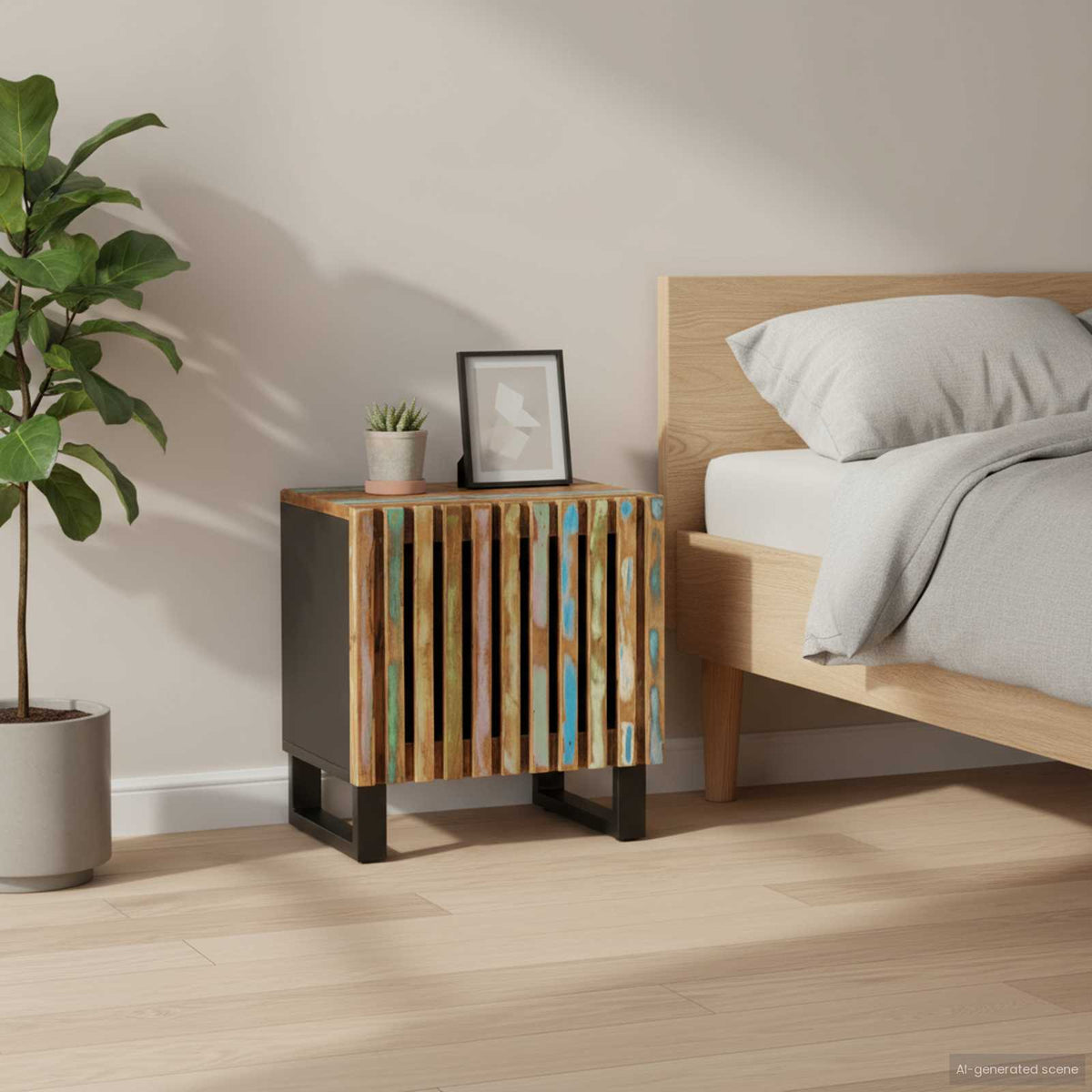 Bedside Cabinet 40x34x46 cm Solid Wood Mango Solid reclaimed wood 2
