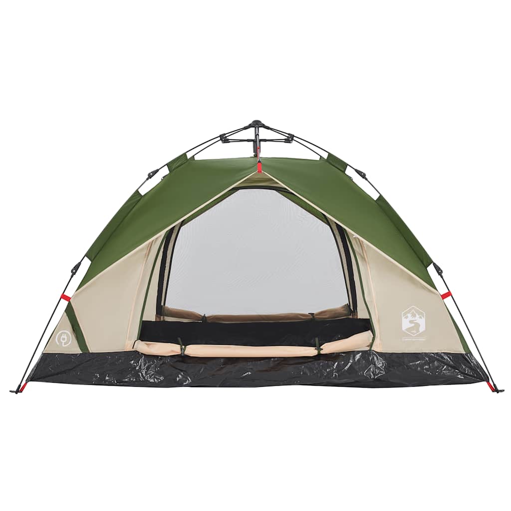 vidaXL Camping Tent Dome 3-Person Green Quick Release 6
