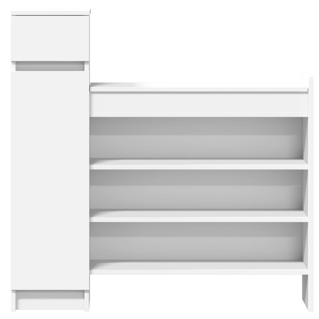 vidaXL Shoe Cabinet White 100.5x28x100 cm Engineered Wood 6