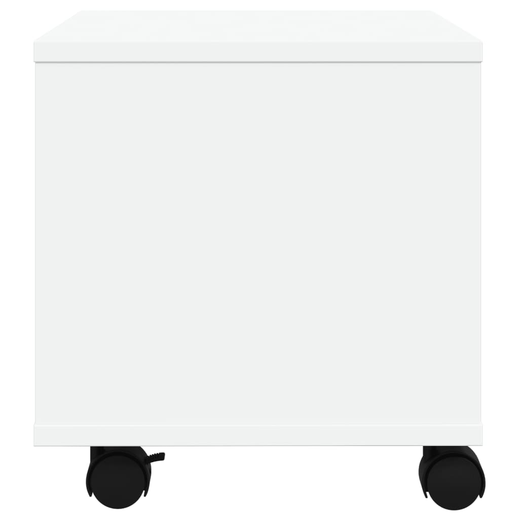 vidaXL Printer Stand with Wheels White 41x32x34,5 cm 6
