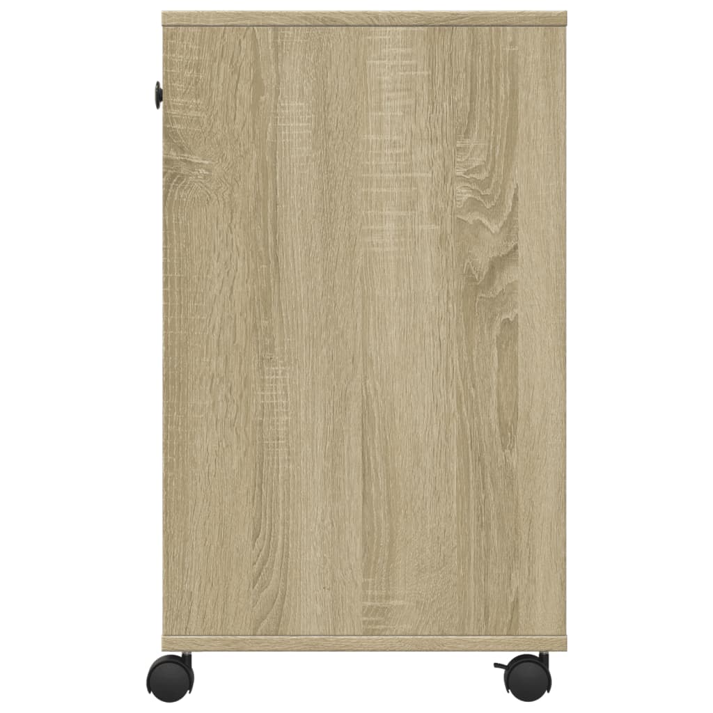 vidaXL Printer Stand with Wheels Sonoma Oak 60x40x68.5 cm 6