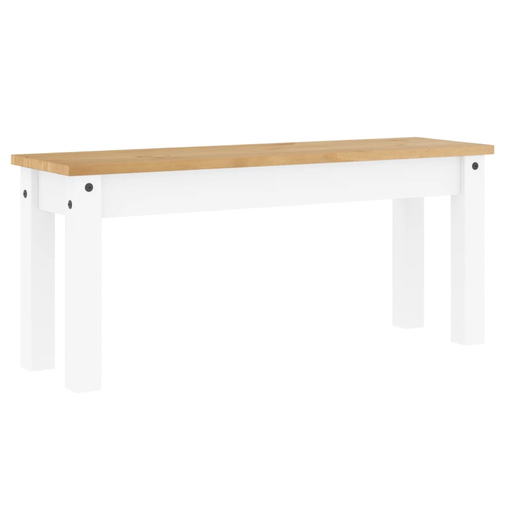 vidaXL Dining Bench PANAMA White 105x30x45 cm Solid Wood Pine 6
