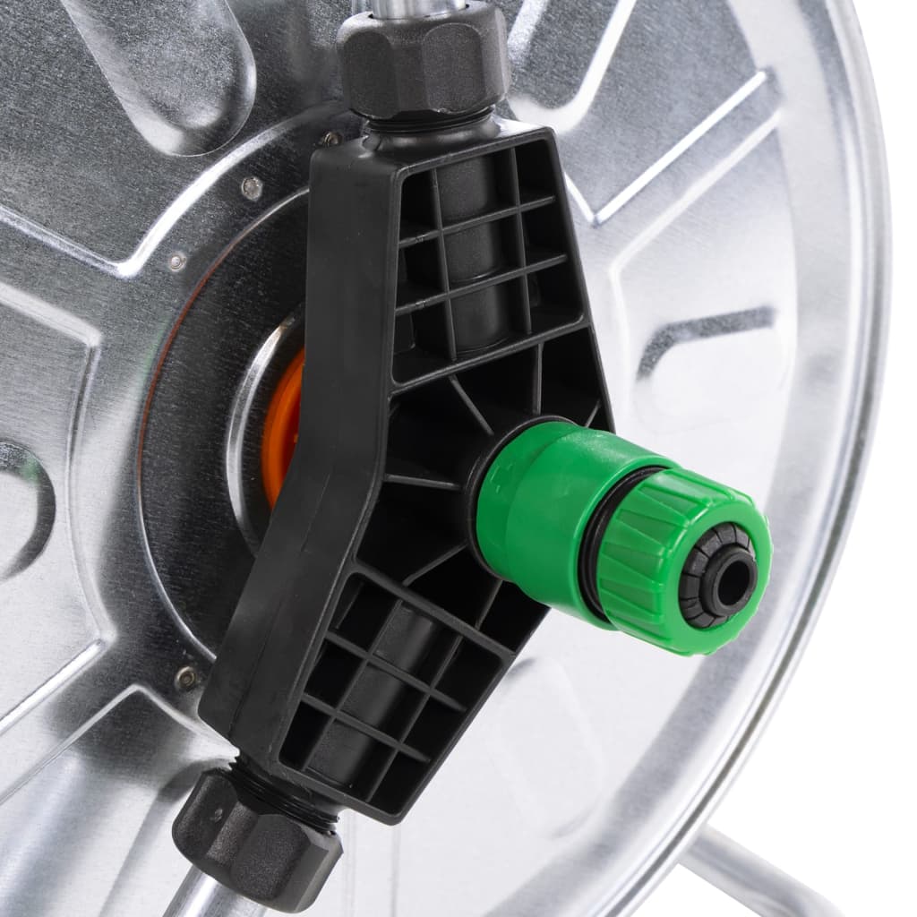 vidaXL Hose Reel Wall Mounted for 50 m 1/2" Hose Steel 6