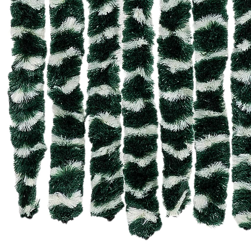 vidaXL Fly Curtain Green and White 118x220 cm Chenille 6