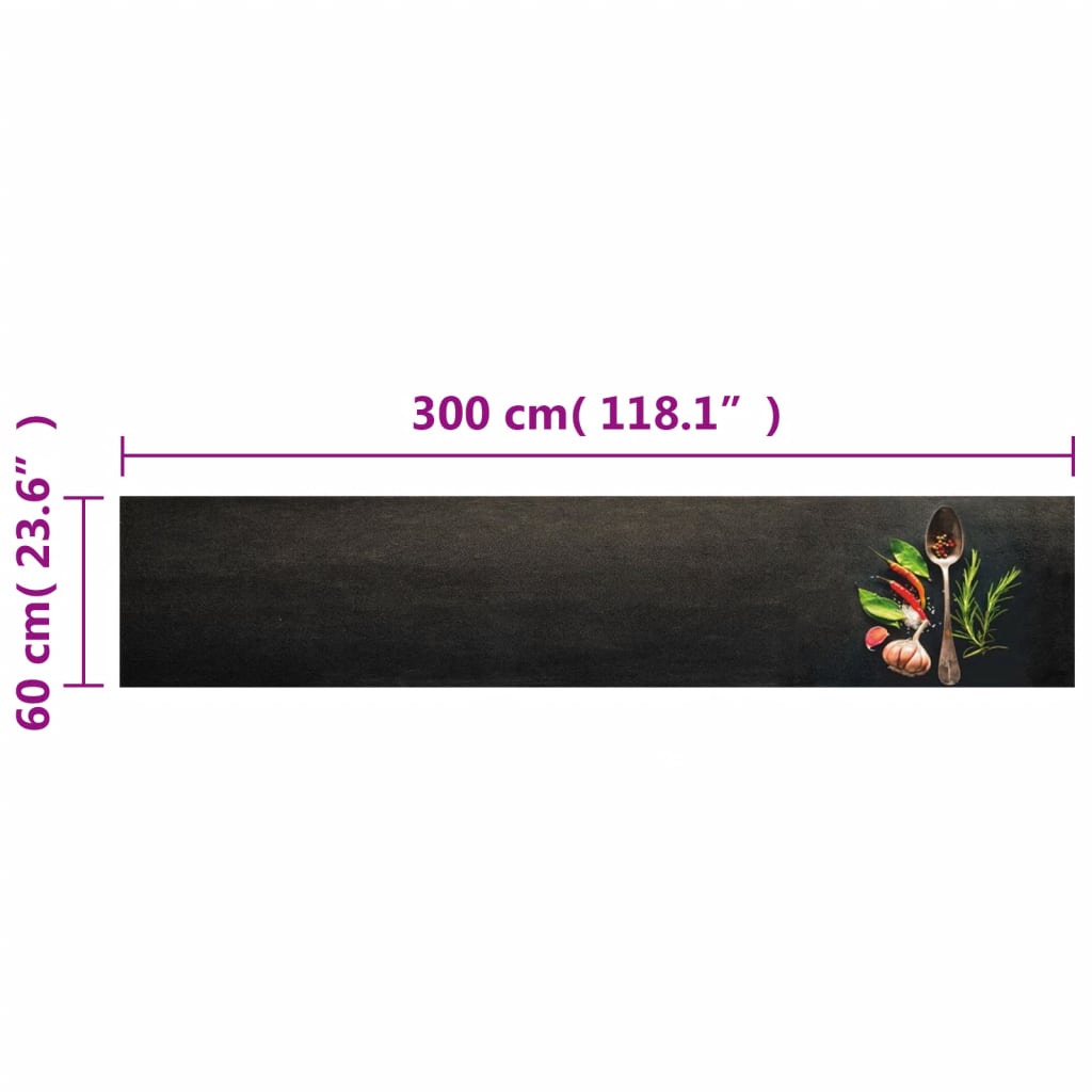 vidaXL Kitchen Rug Washable Spices 60x300 cm Velvet 5