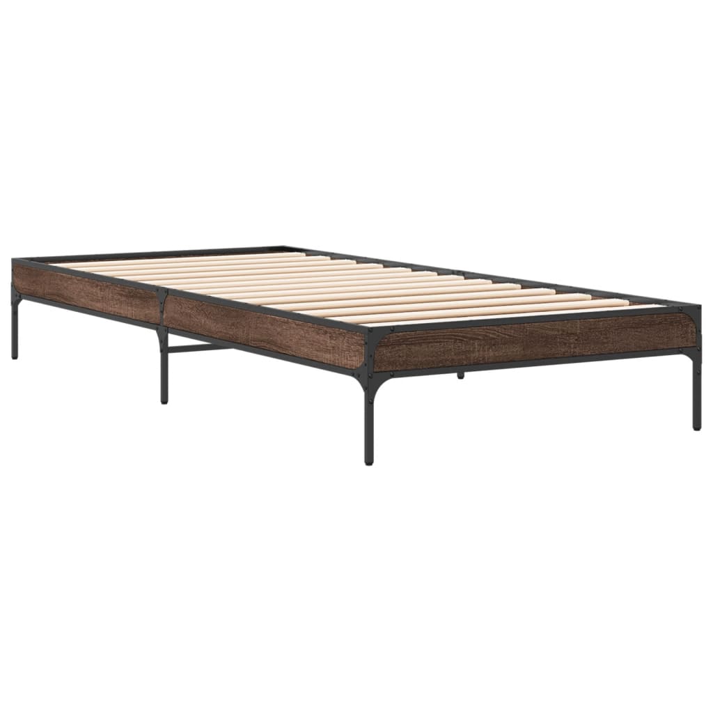 vidaXL Bed Frame without Mattress Brown Oak 100x200 cm 6