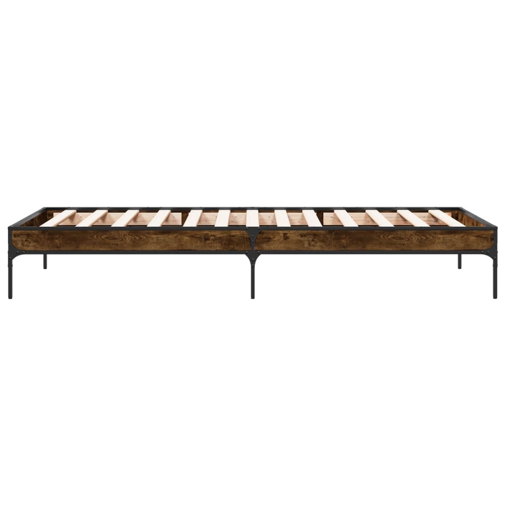 vidaXL Bed Frame without Mattress Smoked Oak 90x200 cm 6