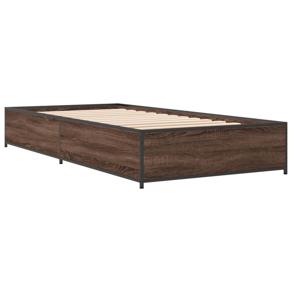 vidaXL Bed Frame without Mattress Brown Oak 100x200 cm 6
