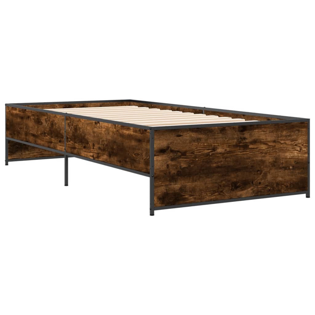 vidaXL Bed Frame without Mattress Smoked Oak 90x190 cm Single 6