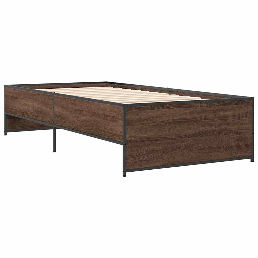 vidaXL Bed Frame without Mattress Brown Oak 90x190 cm Single 6