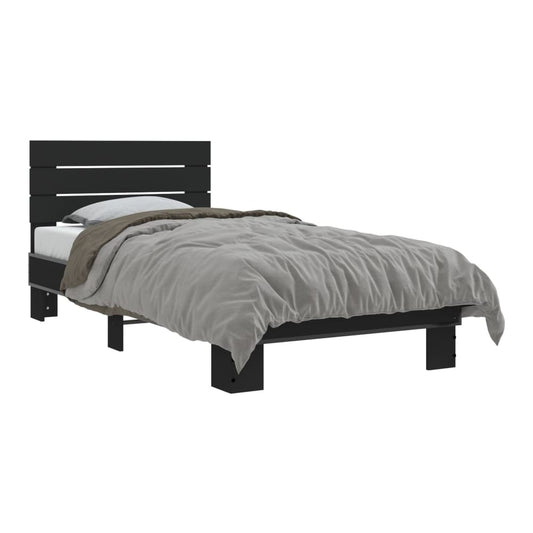 Bed Frame without Mattress Length 190 cm Black 75 cm