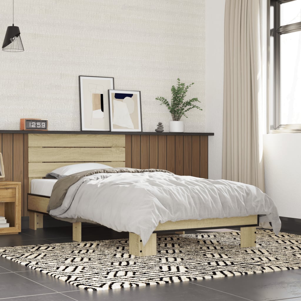 Bed Frame without Mattress Length 190 cm Sonoma oak 90 cm
