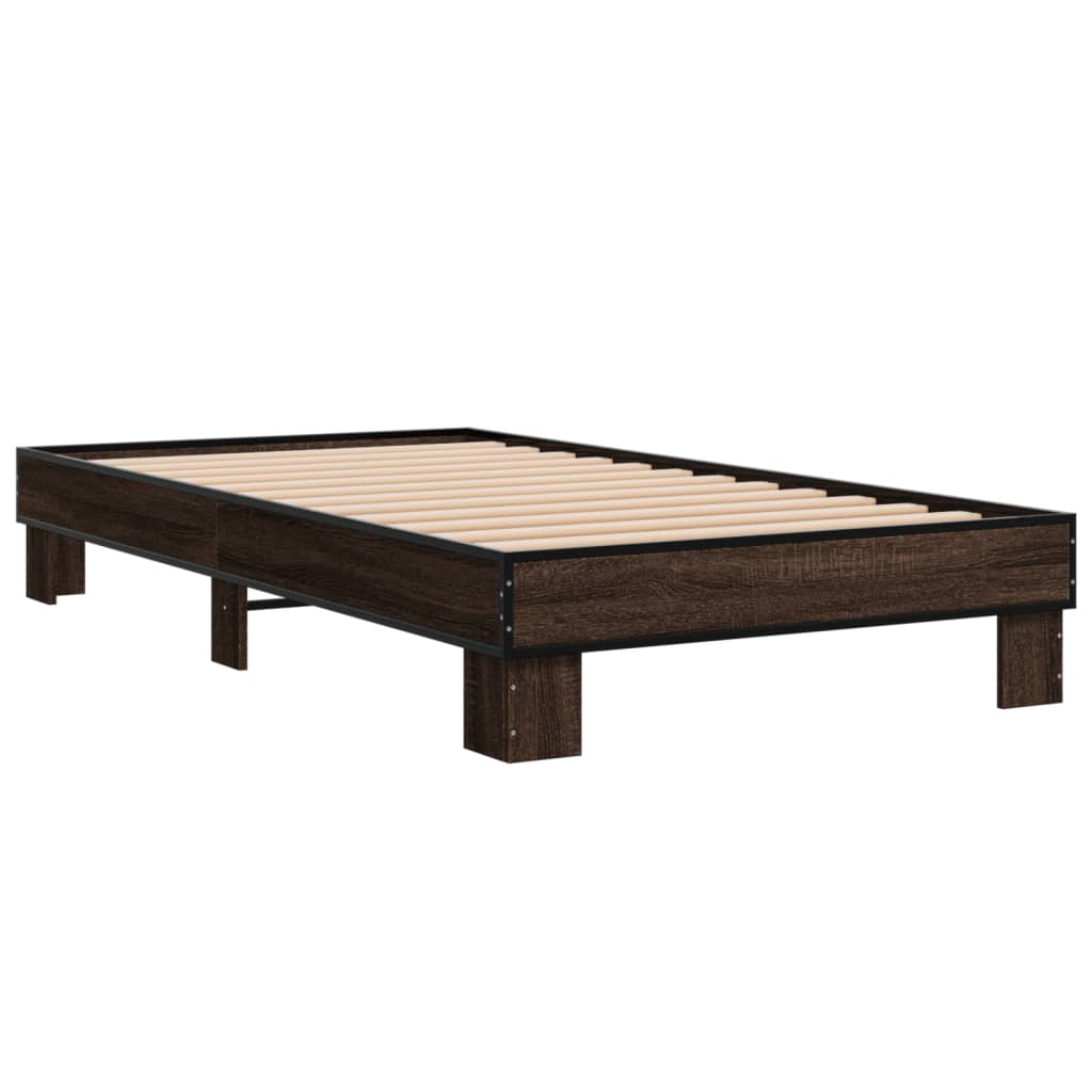 vidaXL Bed Frame without Mattress Brown Oak 100x200 cm 6