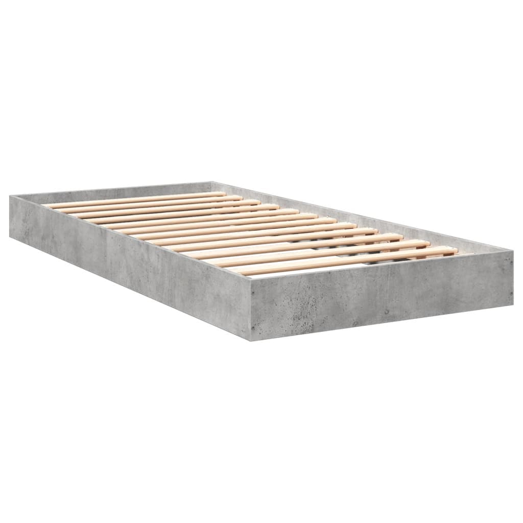 vidaXL Bed Frame without Mattress Concrete Grey 75x190 cm Small Single 6