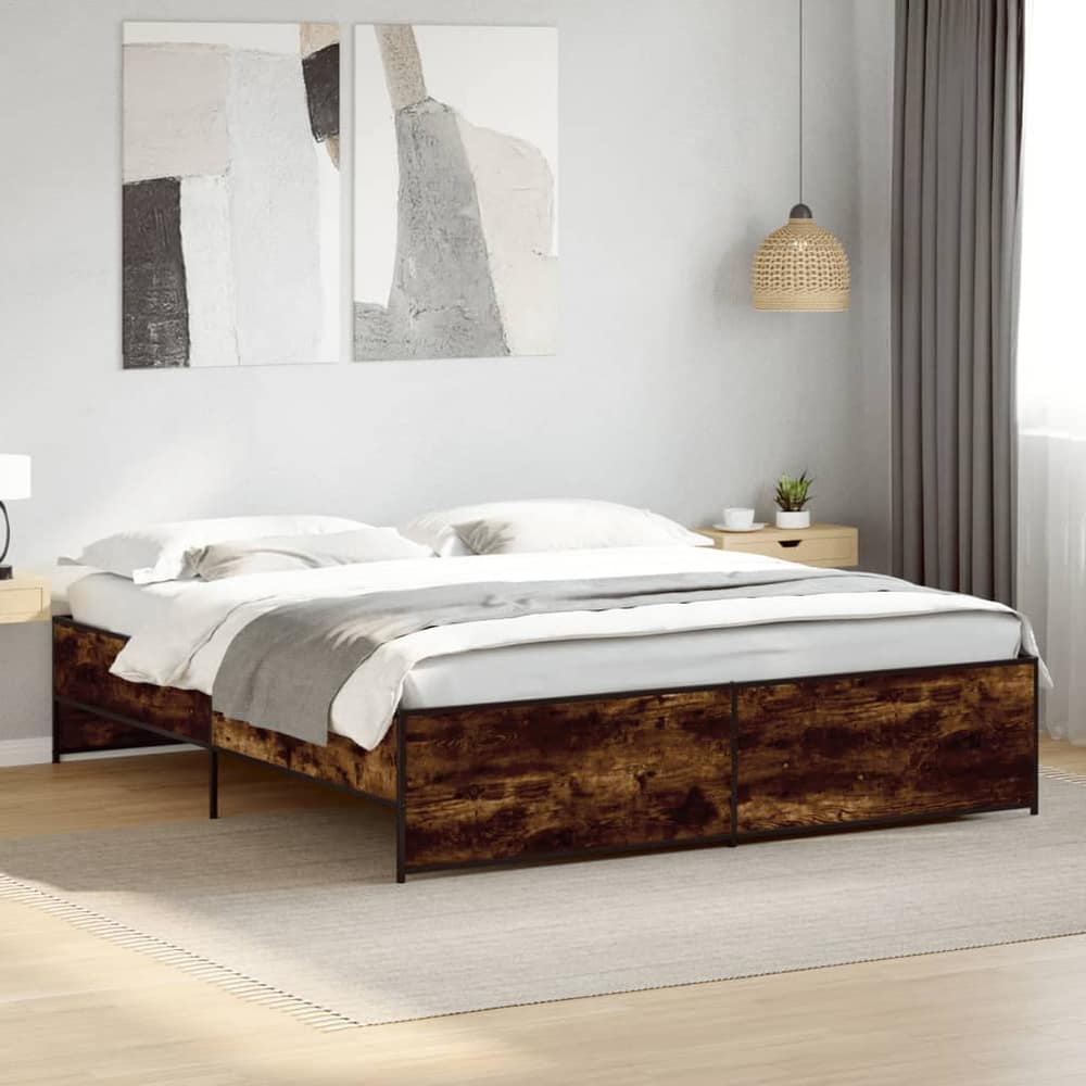 Bed Frame without Mattress Length Smoked Oak