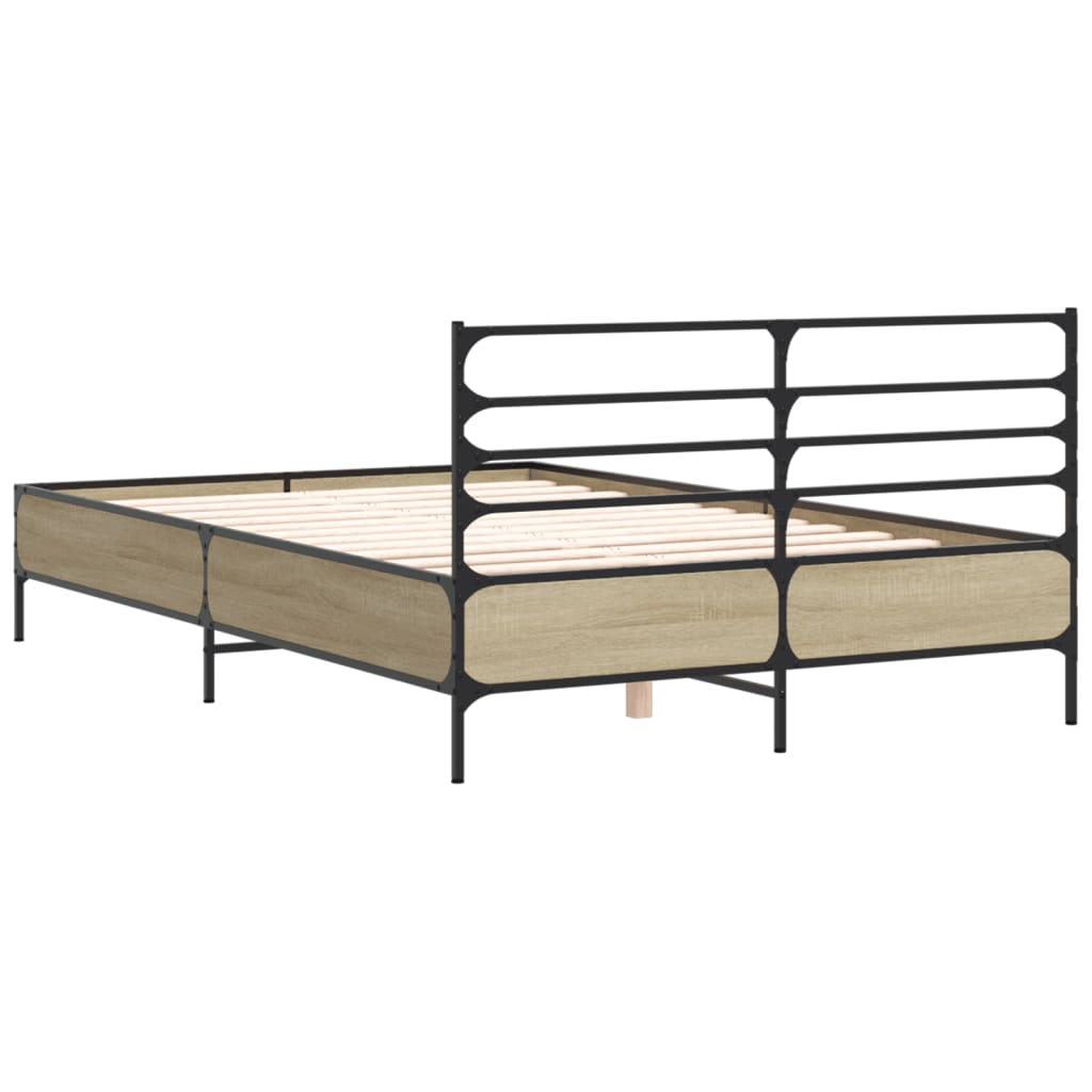 vidaXL Bed Frame without Mattress Sonoma Oak 120x190 cm Small Double 6