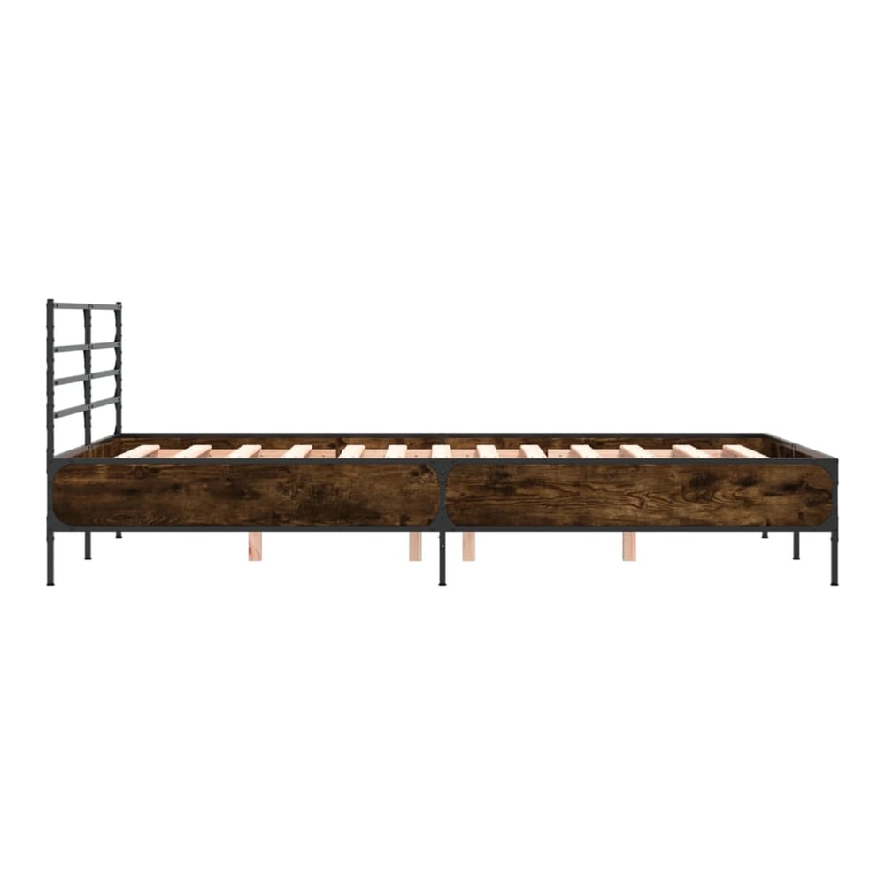 Bed Frame without Mattress Length 190 cm Smoked Oak 135 cm