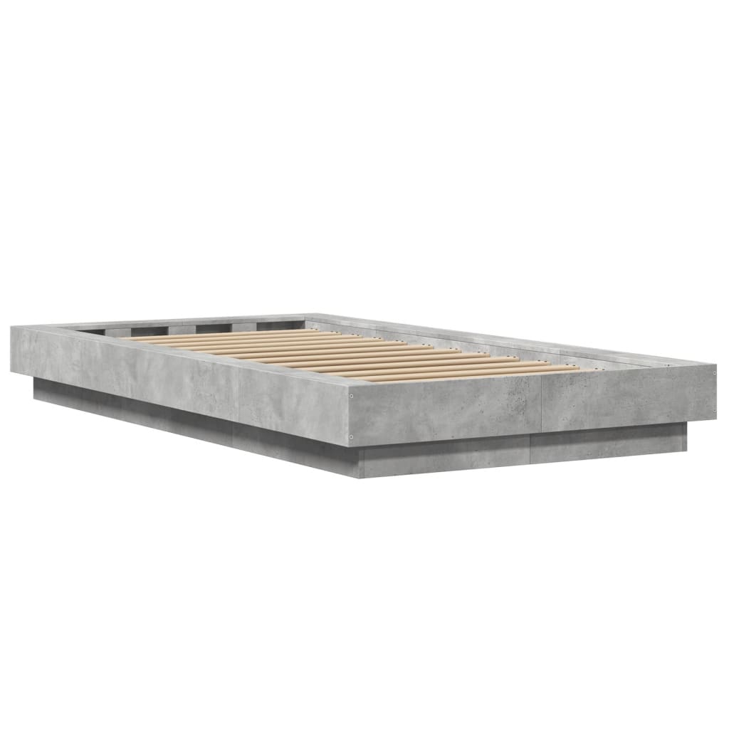 vidaXL Bed Frame without Mattress Concrete Grey 90x190 cm Single 6