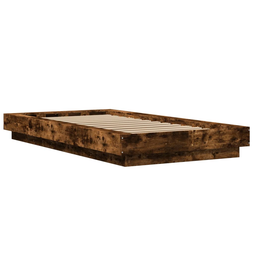 vidaXL Bed Frame without Mattress Smoked Oak 90x190 cm Single 6